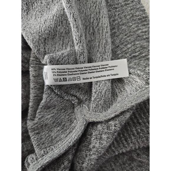 Saturday Sunday Anthro Oversized Heather Grey VNeck Sweater Tunic Lightweight SM - Picture 6 of 7